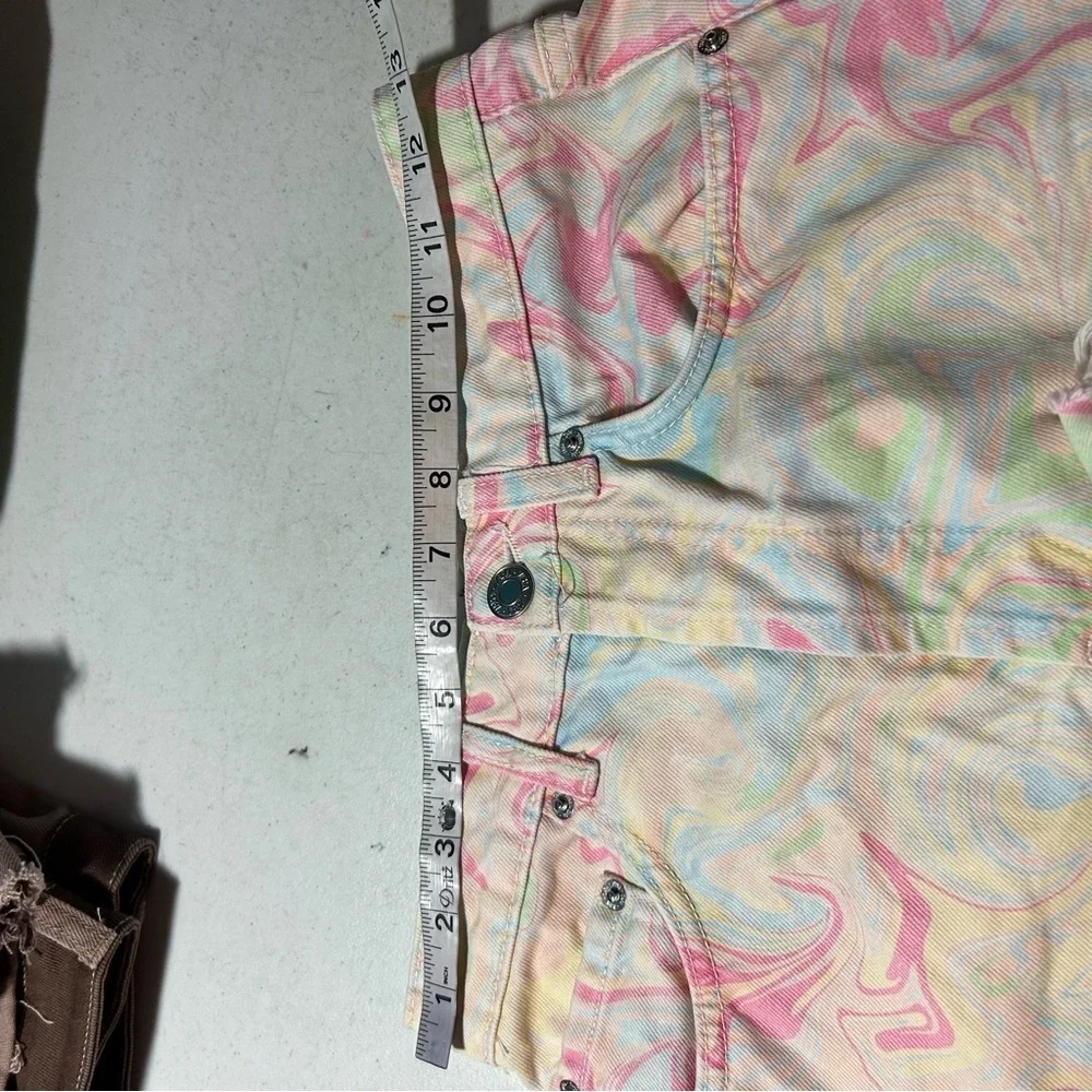 Zara Pastel Tie-Dye Jean Shorts size 30
